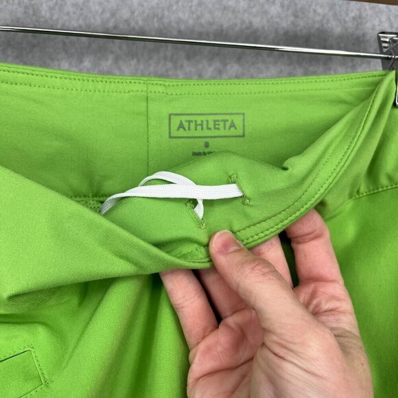 Athleta Womens Swift Zip Golf Tennis Skort Size 8 Green White Preppy Pockets EUC - Picture 4 of 14